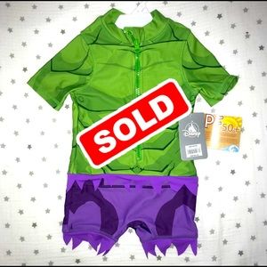 Hulk swim bodysuit for boys one piece